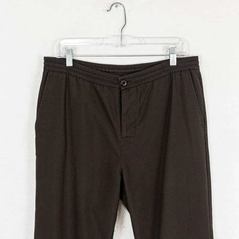 Stussy Bryan Pant in Brown Drawstring elastic waist size Large